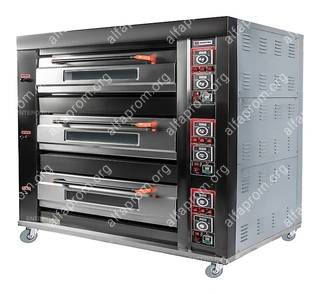 Печь хлебопекарная Miratek BK-39G + каменный под (3 яруса) + пароувлажнение Печь хлебопекарная Miratek BK-39G + каменный под (3 яруса) + пароувлажнение